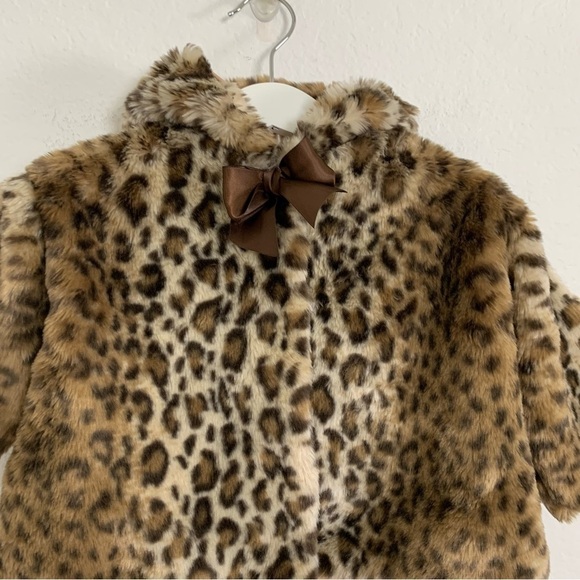 Bearington Baby Collection Faux Fur Animal Print Jacket Size 6-12 Mos Tail Coat - Picture 5 of 16
